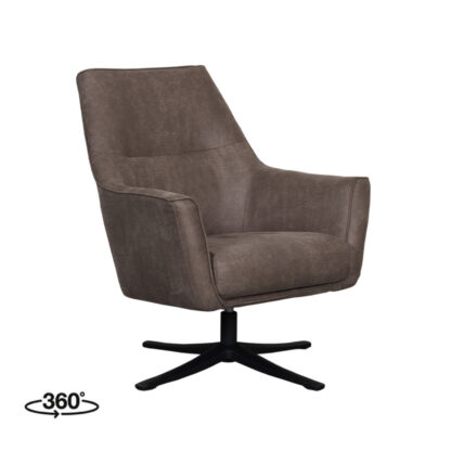 LABEL51 Fauteuil Tod - Taupe - Micro Suede