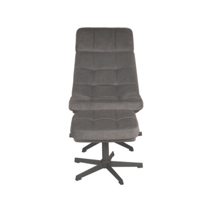 LABEL51 Fauteuil Alvar - Antraciet - Cosmo - Incl. Hocker - Afbeelding 4