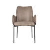 LABEL51 Eetkamerstoel Joni - Taupe - Micro Suede - Black Frame - Afbeelding 3